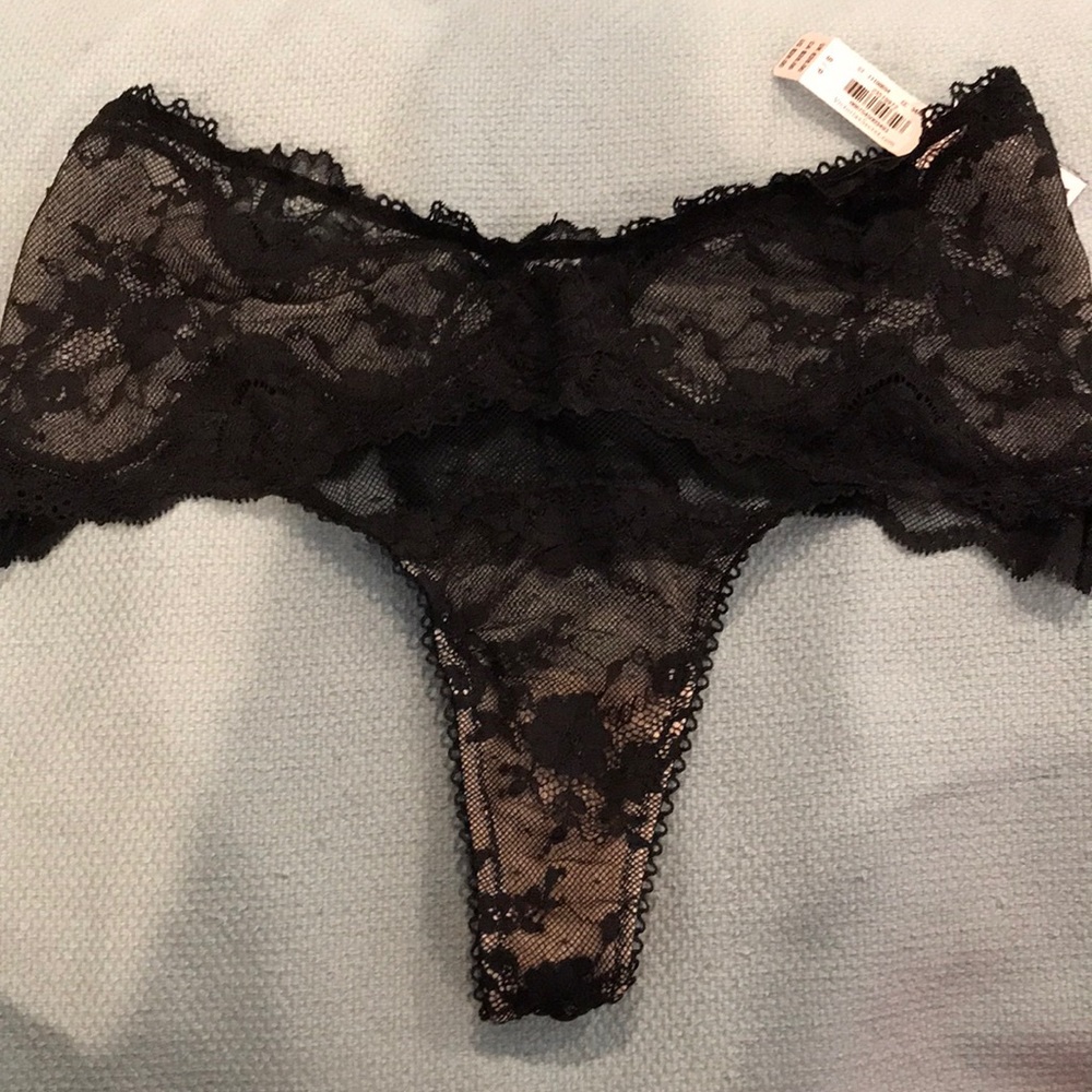 High rise lace thong
